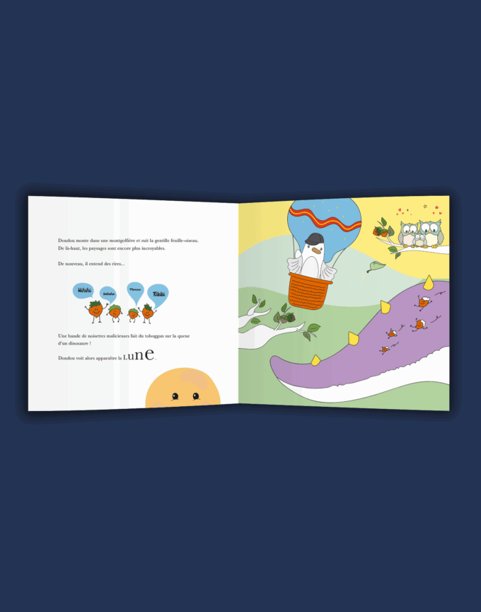 livre doudou Lune personnalisé